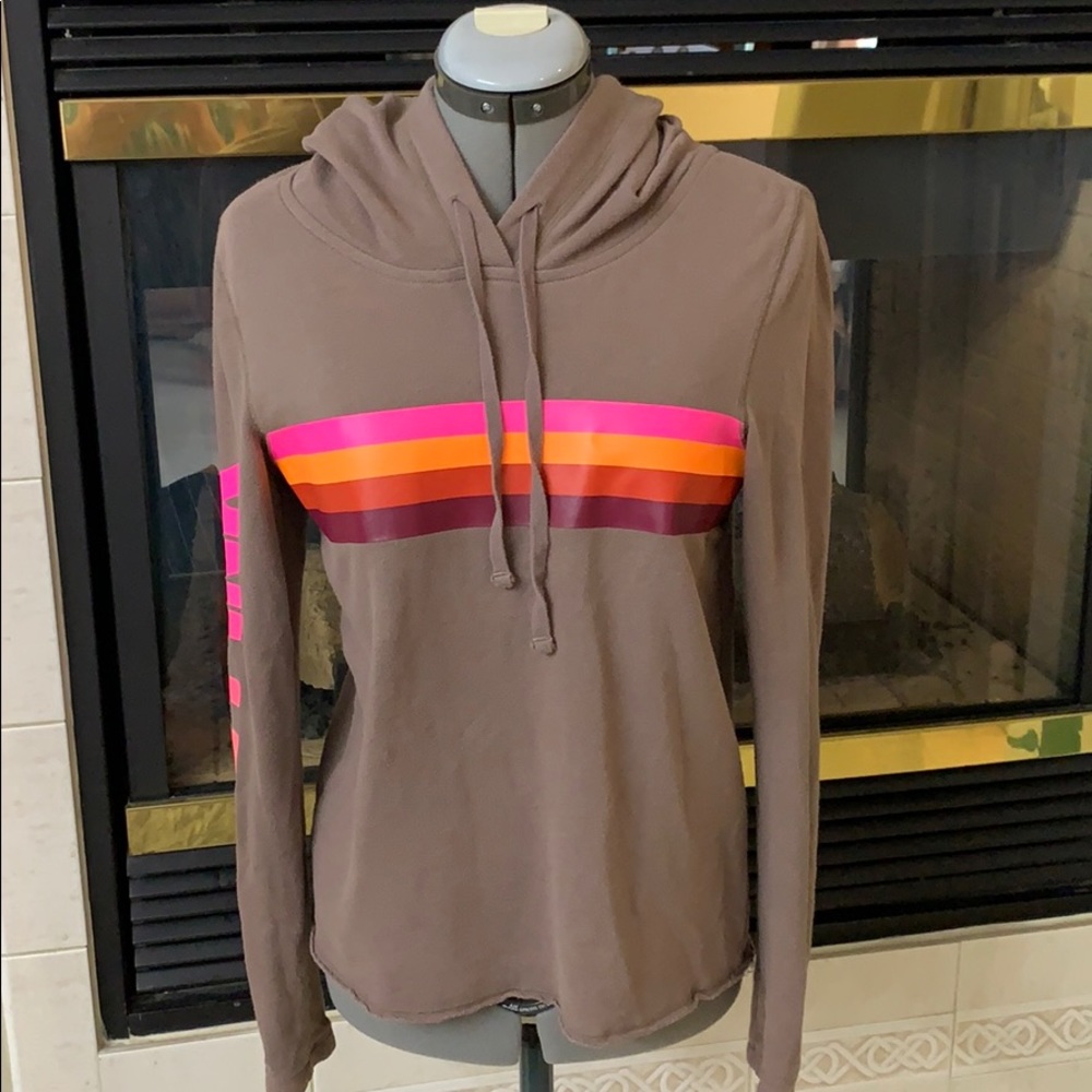 Like New PINK Brown Pullover Hoodie Sof Sweatshirt